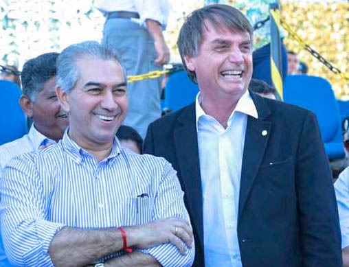 Reinaldo Azambuja e Bolsonaro juntos no 2º turno